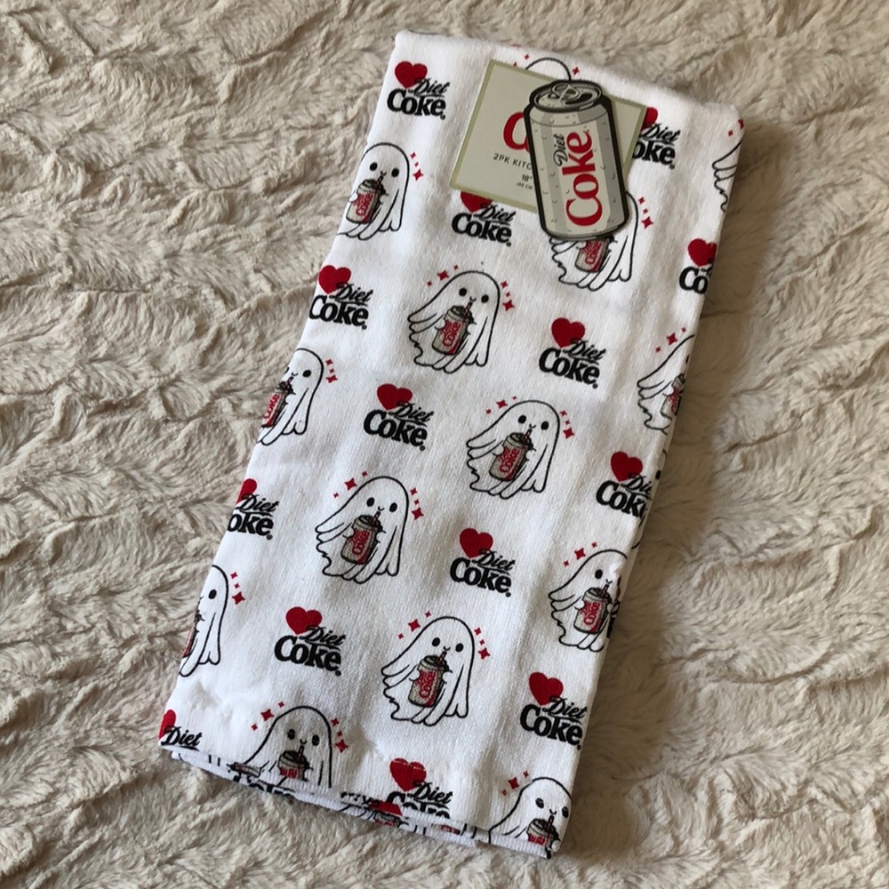 Diet Coke Halloween Ghost Kitchen Towels
